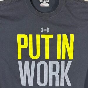 Under Armour‎ Mens Training T-Shirt Large Black Put In Work Activewear Gym